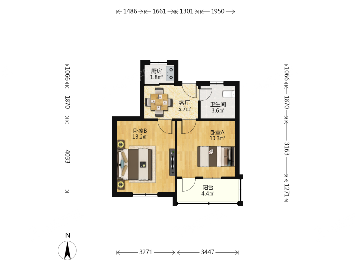 化建新一村,化建新一村 1000.00元/月 2室1厅1卫 50.32平7