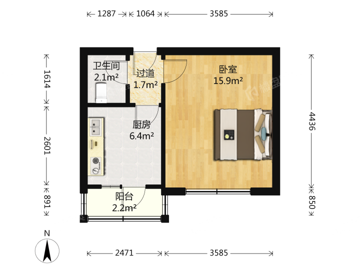 建大一期,建大一期 800.00元/月 1室1厅1卫 37.7平6