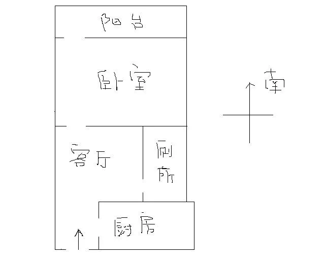 步行街瞰天下 1室1厅1卫 精装电梯房 1000元一月