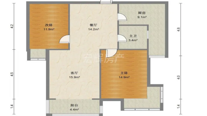 十里店 BRT主干道 黄河家园 精装朝南 拎包入住 预约看房