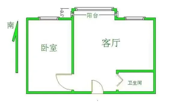 东苑小区步梯二层一室一厅精装修家电齐全拎包住一千二