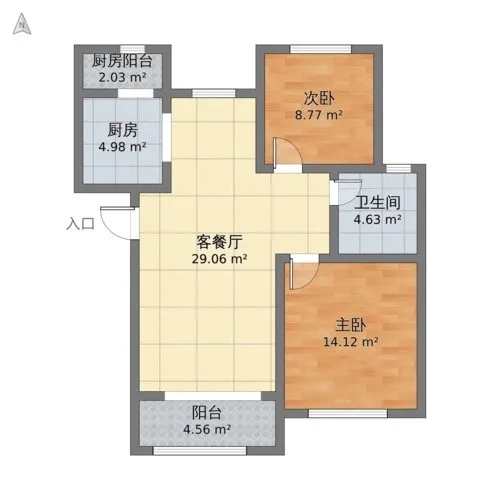 名都附近精装一居室年租1.2 家具家电齐全