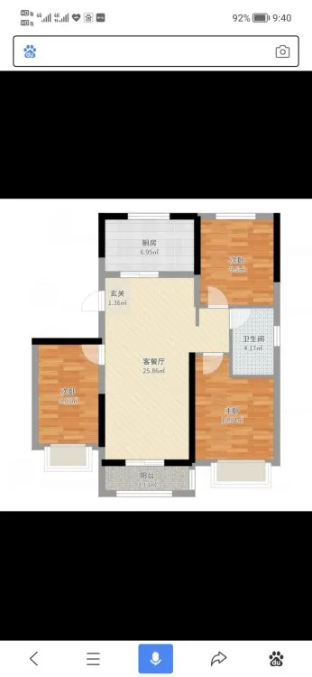 出租新上海花苑电梯房三室两厅精装修家电家具齐全拎包入住！