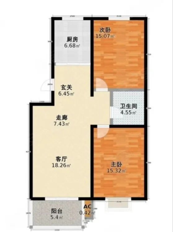 巴黎花园 二室一厅 104平 9楼 家具家电齐全拎包即住