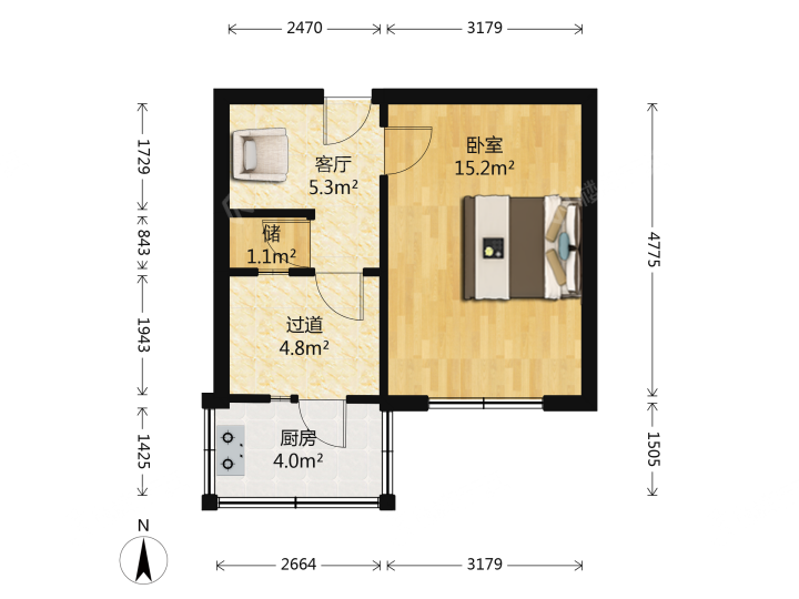 南十社区,南十社区 1300.00元/月 1室1厅1卫 36.0平6