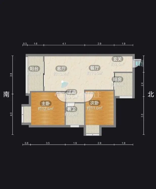 急租万象城旁 大城小苑 精装修电梯两房 家具家电齐全拎包入住