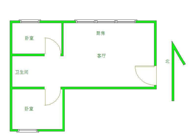 居园小区2室1厅1卫朝南北普通出租1