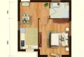 德润公寓40平米一室一厅一厨一卫家具家电齐全月租700元1