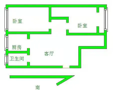 和平医院医学院附近精装两居家具齐全采光好