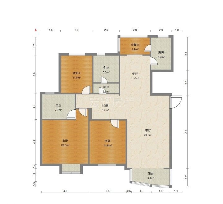 鸿运润园,雁滩 鸿运润园 精装修 全套家具家电拎包入住采光佳视野开阔10