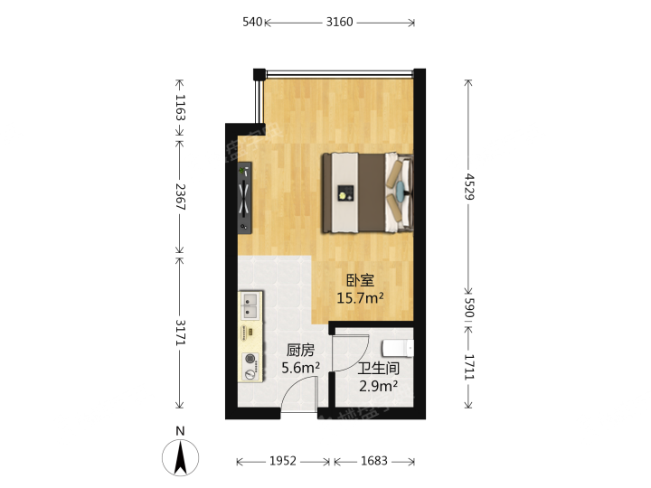 居住主题公园,居住主题公园-丁香怡景A区 1000.00元/月 1室1厅1卫 40.0平5