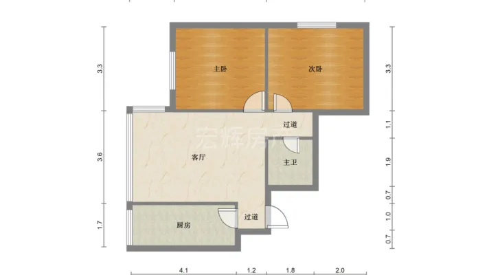 长江花园 2室1厅1卫 77平 电梯房
