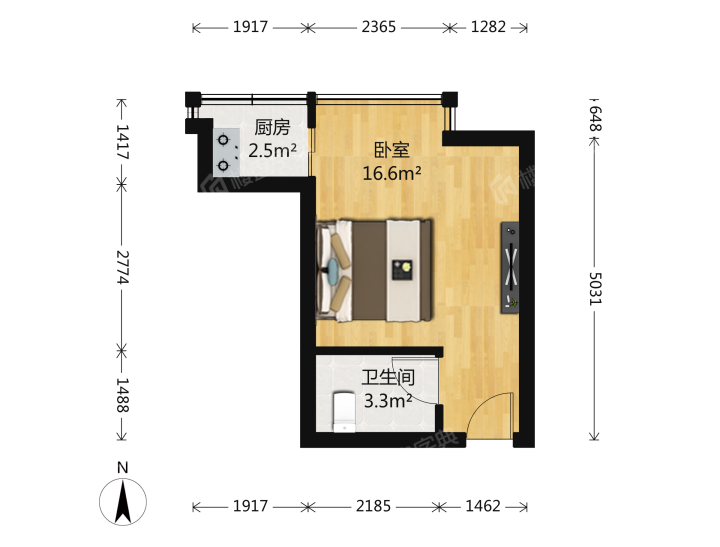 信旺华府骏苑,信旺华府骏苑 1700.00元/月 1室1厅1卫 51.0平6