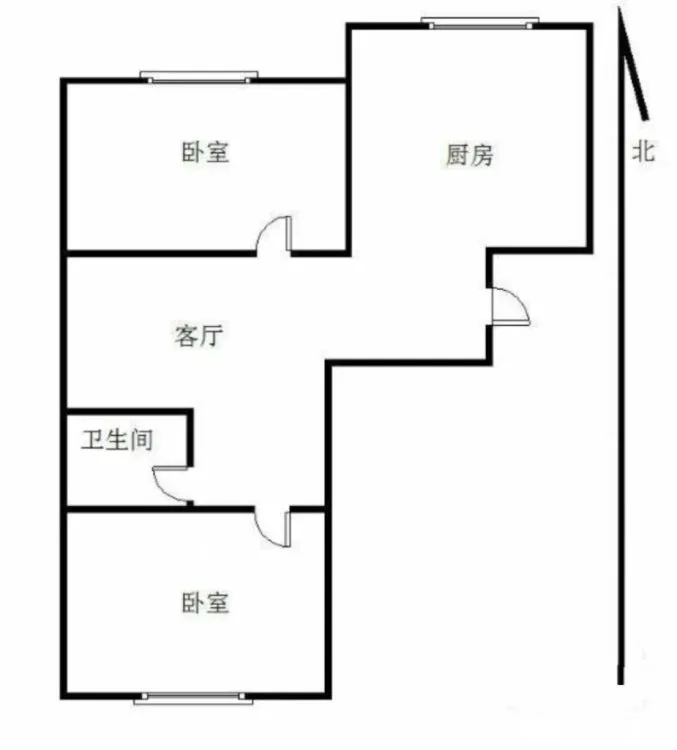 现代城，21楼，2室1厅1卫，精装修，拎包即住。