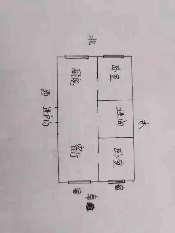 可月租，河西开发区附近，两室一厅，包物业取暖