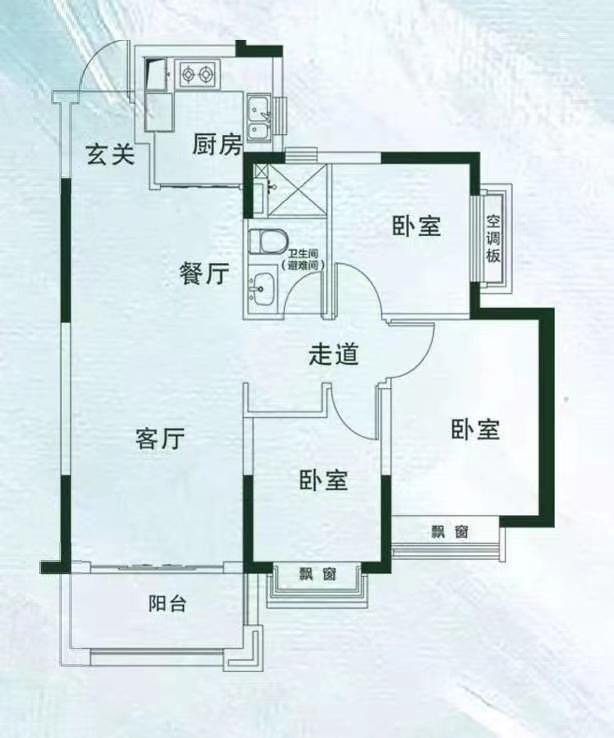 华新公寓,1仟贰急租黄河路华新公寓精装三房步梯三楼户型好采光好看房方便1