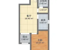 谈固大街|中城蓝溪谷1室1厅1卫出租|买房租房佣金全返