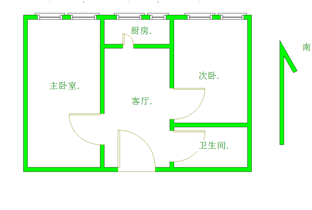 亨通花园,新出 亨通花园 电梯12层56平一室户型 可季度付款 随时看1