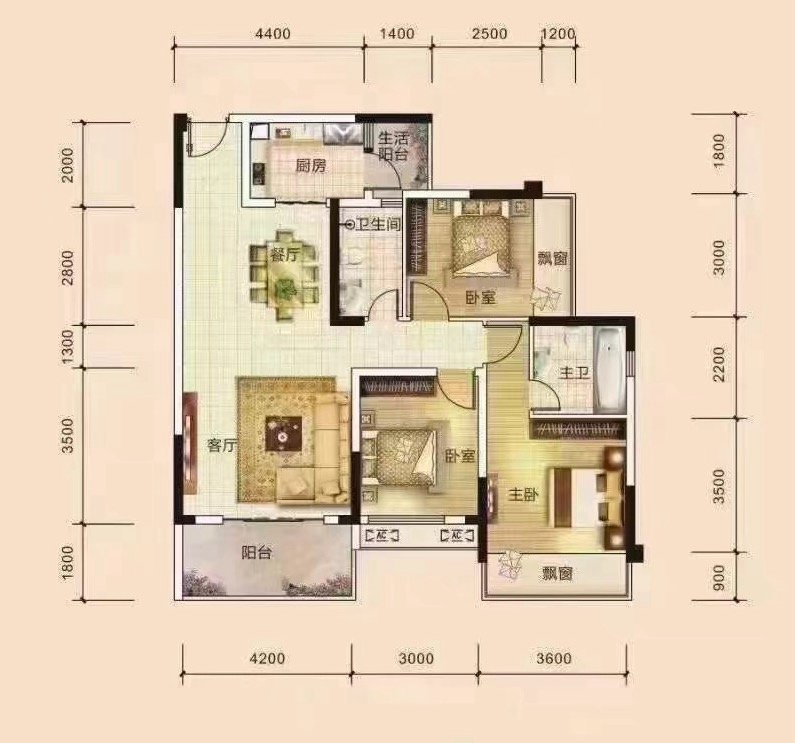 东方家园A区,东方家园A区 3室2厅2卫 96平 精装修 拎包入住1