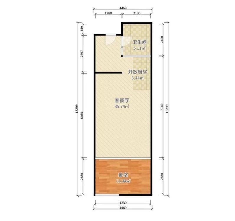 通瑞月光湖1室1厅1卫朝南豪装出租1