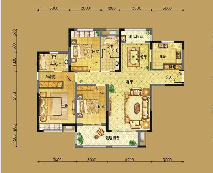 捌海灵醒3房 前后双阳台 指纹锁 全屋中央空调 永安晓学-捌海常德公馆租房