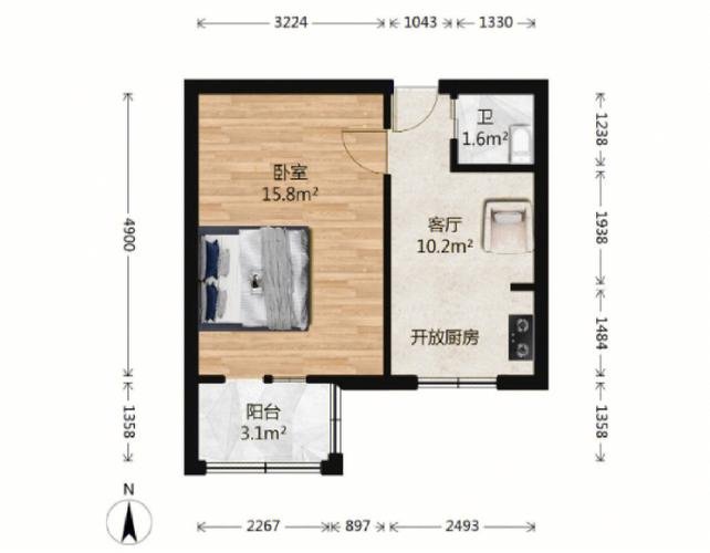 东街 北石槽 东关小学 栋盛名苑 精装一居 随时看 拎包住-栋盛名苑租房