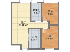 城东|华庭仁和国际2室2厅1卫出租|买房租房佣金全返