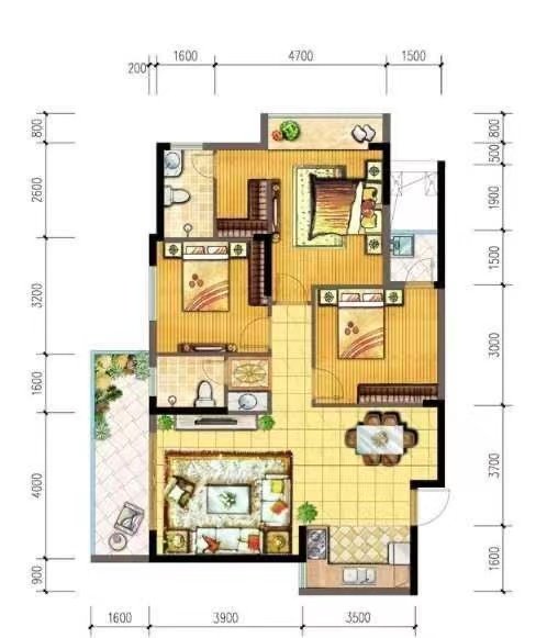 东湖东方家园A区 3室2厅2卫 南北通透 95平方 拎包即住-东方家园A区租房