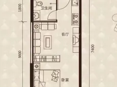 万柏林|融创长风壹号1室1厅1卫出租|买房租房佣金全返