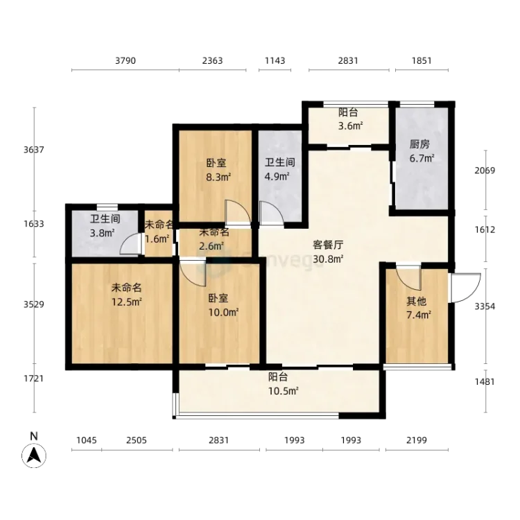 万象城旁南北通透四房全新精装未入住-华润幸福里三期租房