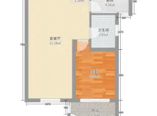 赤壁|众城国际1室1厅1卫出租|买房租房佣金全返