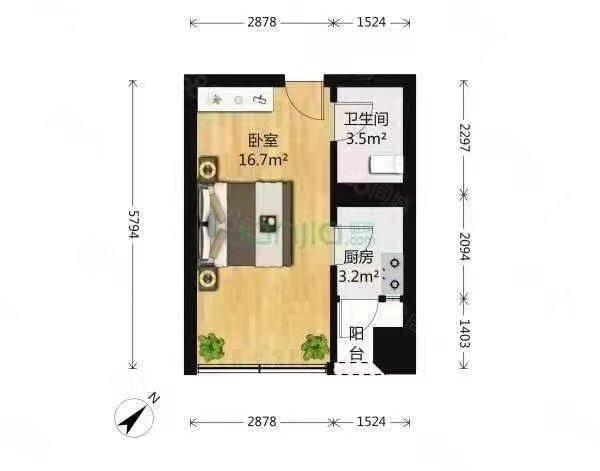 自己家的房子 可短租 近五爱市场 小南教堂 拎包入住 家电全-五爱社区租房