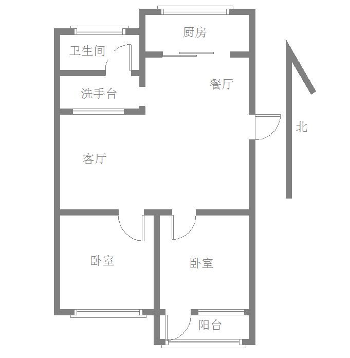 开泰花园,南北通透 2室2厅  开泰花园小区1