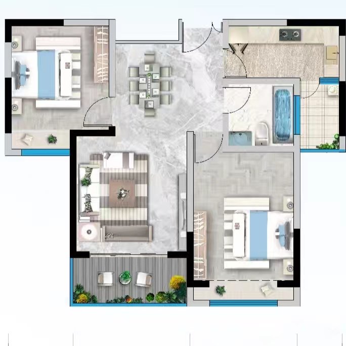 北部区，两室一厅一卫loft，停车方便，拎包入住，精装修电梯-普洱中心租房