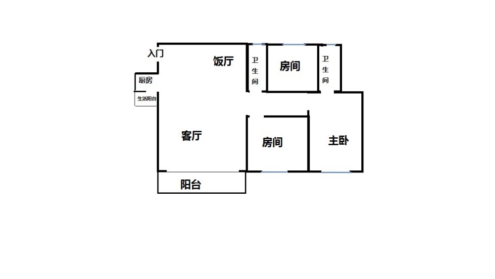 山水华庭低层三房 有家私家电 1200元-山水华庭租房