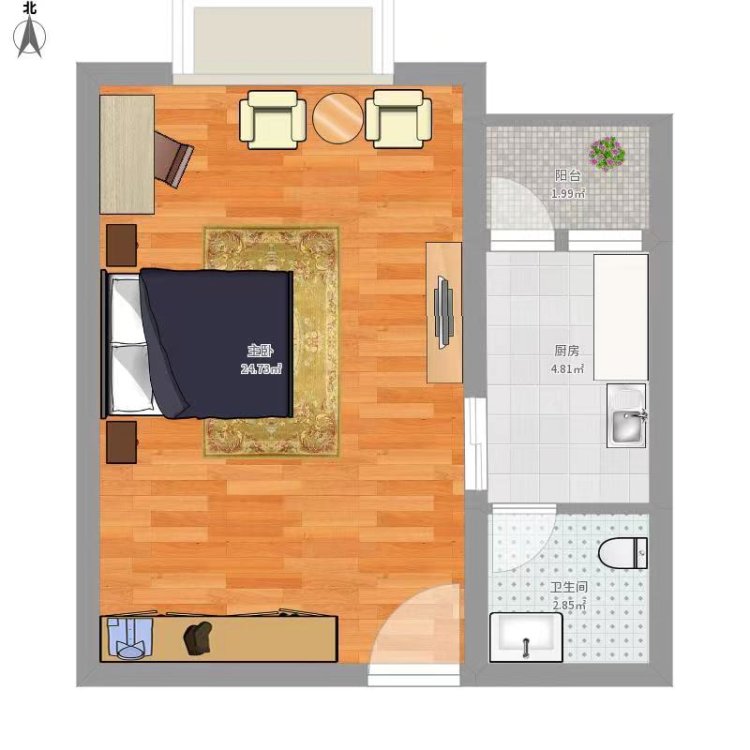 转山新家园 单室 50平 步梯1楼 家具家电齐全 半年付-转山新家园租房