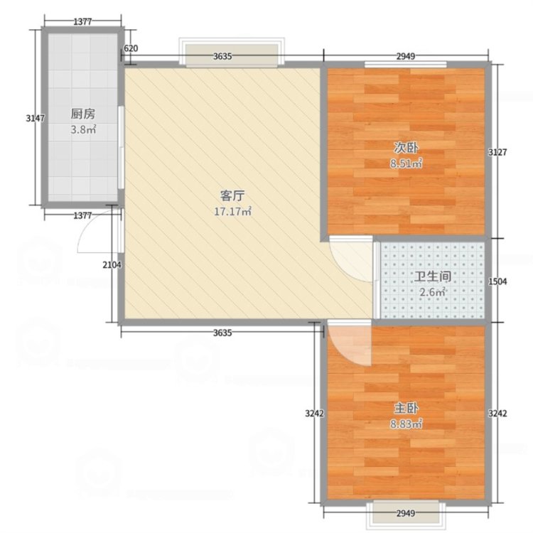 铁西广场地铁口 中鸿基新都 2室1厅 96平 精装修 南北-中鸿基新都租房