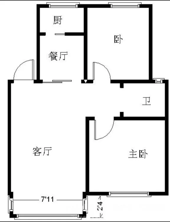 四隆花园 两室一厅一卫 电梯 拎包入住