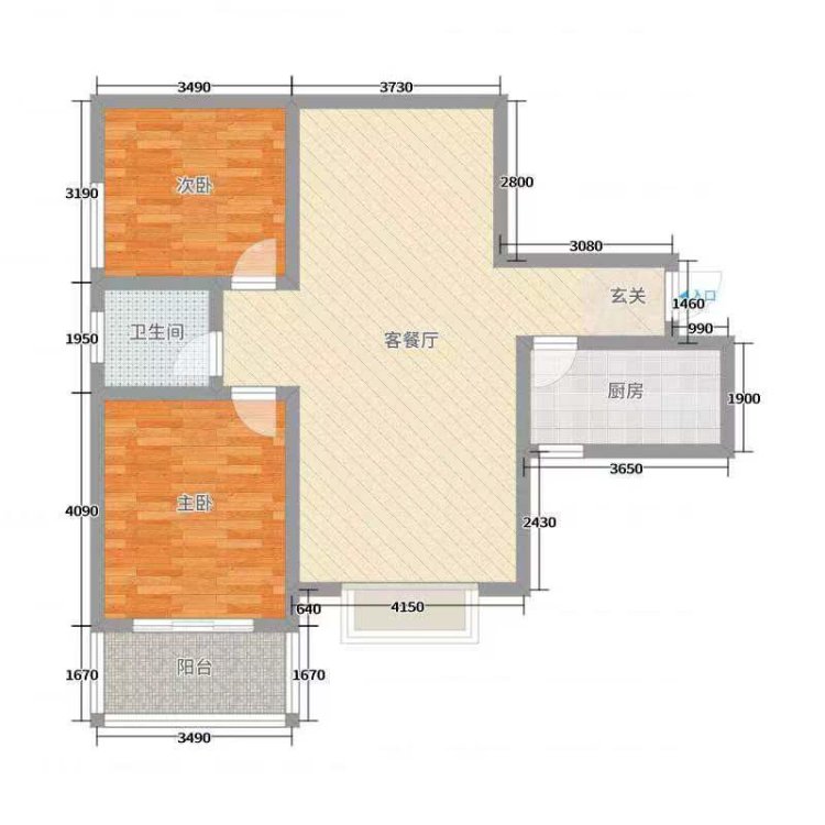 出租二院附近两室2楼900元-暖泉小区租房