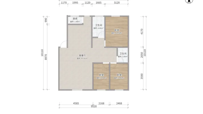 居然青年城精装修三室两卫 半空家婚房出租 干净整洁 诚意出