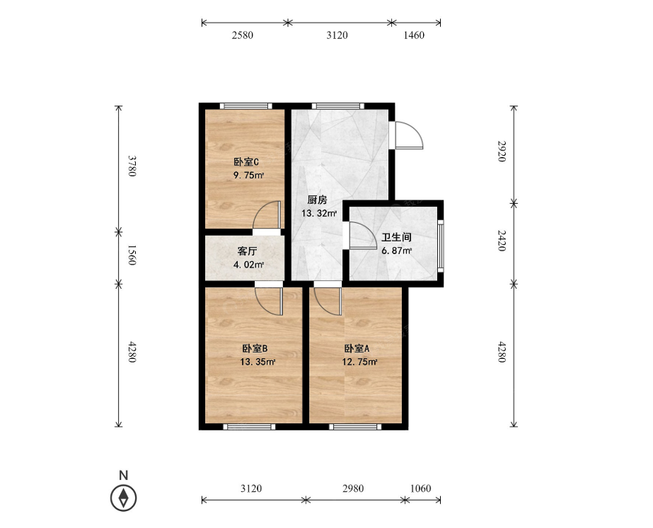 水电小区 3室1厅1卫 配套齐全 南北通透 可办居住证-水电小区租房