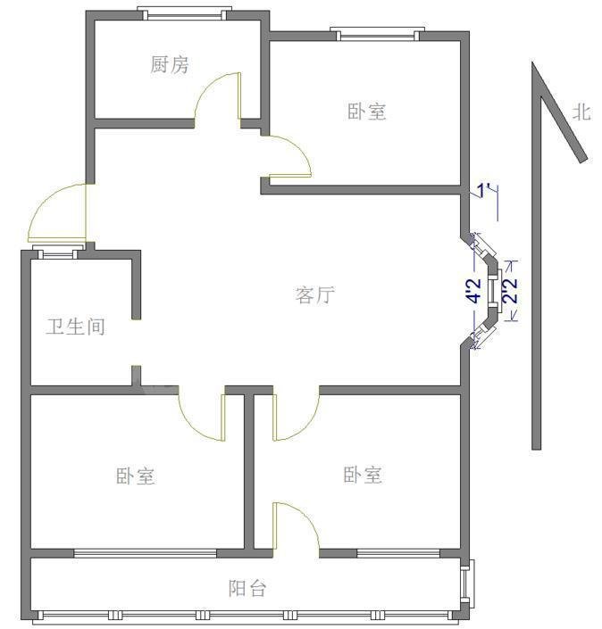 开泰花园小区 3室1厅1卫 84平 配套齐全-开泰花园租房