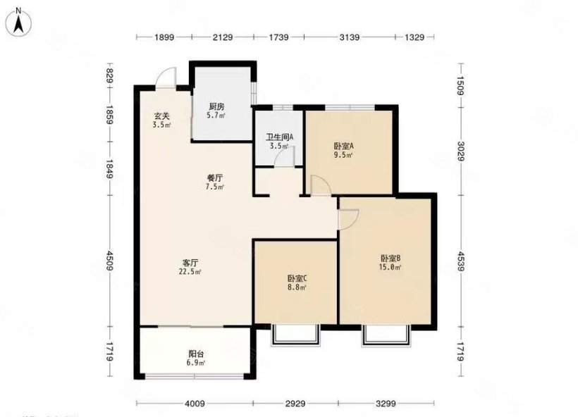 振华附近 两室一厅 南北通透 新房出租 拎包入住 停车方便-辛屯社区租房