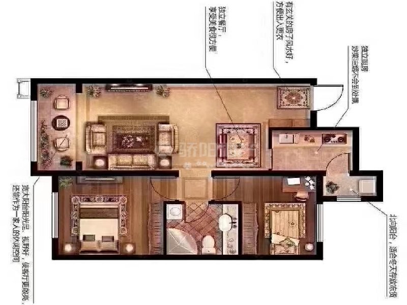 紧邻松雷实验二  2室1厅1卫 精装修 电梯房 南北通透-中海雍景熙岸租房