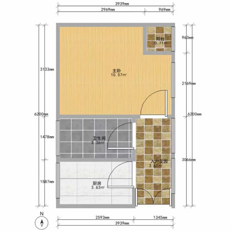 杨箕五羊邨地铁，东山新天地小区精装阳台单间，家私电器齐全-富力东山新天地租房