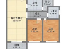 岳阳楼|中建彩虹阁2室1厅1卫出租|买房租房佣金全返