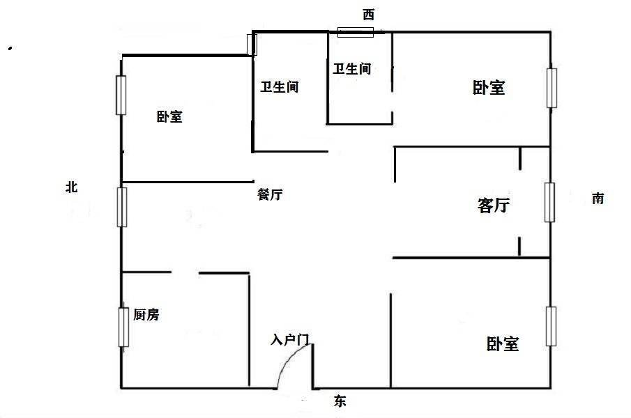 欢乐江山三期3室2厅1卫朝南北精装出租1