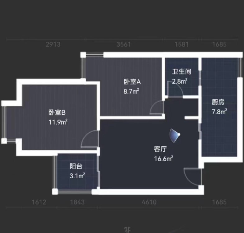 金融街现代风两室一厅 家电齐全 拎包入住-花果园一期二手房价