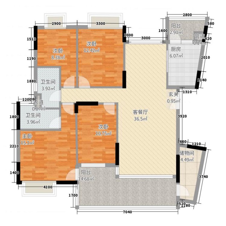 会展世界城仅一套南北对流4房租金9500元 家私电齐-会展世界城租房