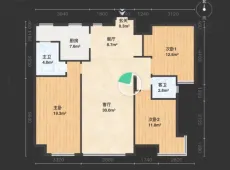 汉滨|高新现代城3室2厅2卫出租|买房租房佣金全返